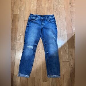 Silver Jeans Distressed Blue Boyfriend Jeans